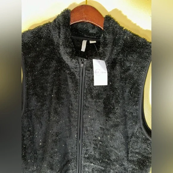 Actine Ladies Vest Black w/Silver Metallic Threads Size XL - Picture 2 of 8